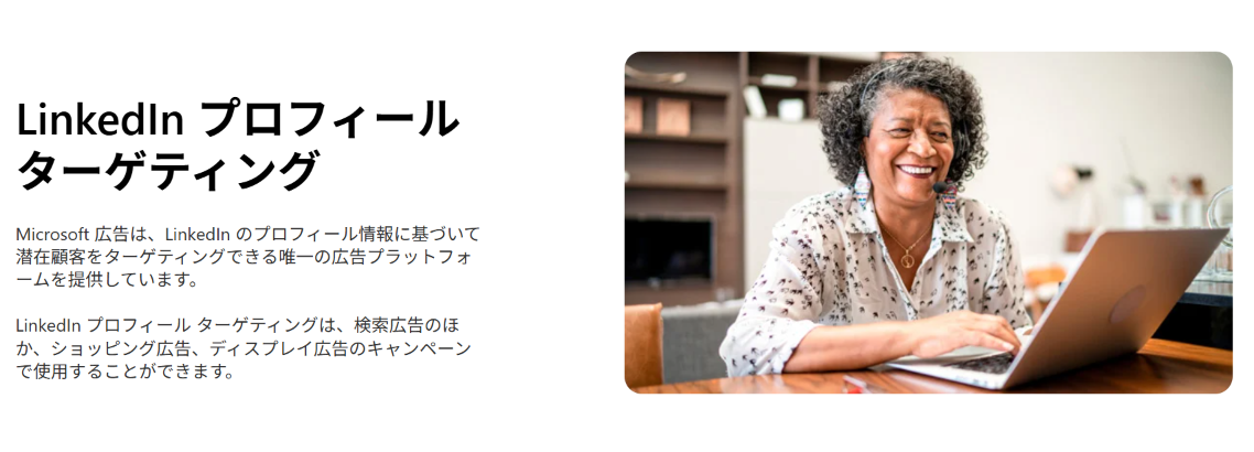LinkedInプロフィール情報を用いたターゲティング設定を説明する画像